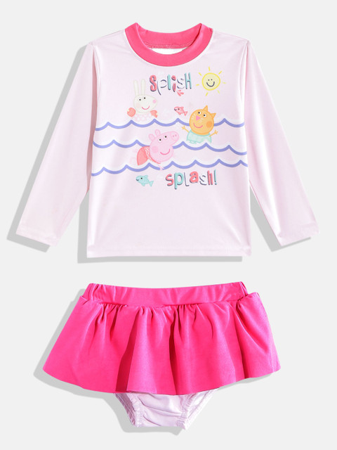 

Moms Love Girls Pink Printed UPF 40+ 2-Piece Swim Set