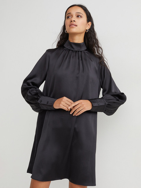 

H&M Women Satin Dress, Black
