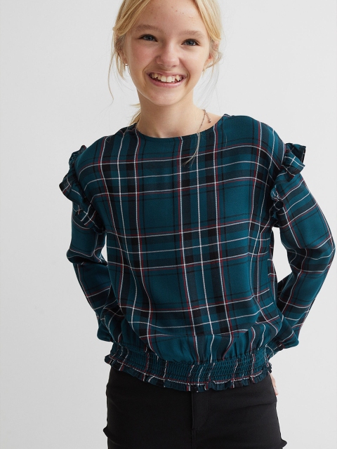 

H&M Green Checked Top