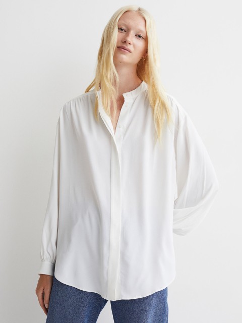 

H&M Women White Long-Sleeved Blouse