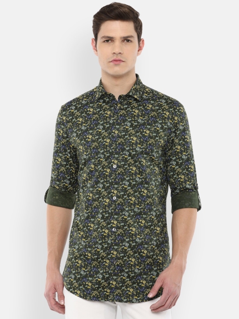 

Louis Philippe Sport Men Olive Green Floral Printed Cotton Casual Shirt