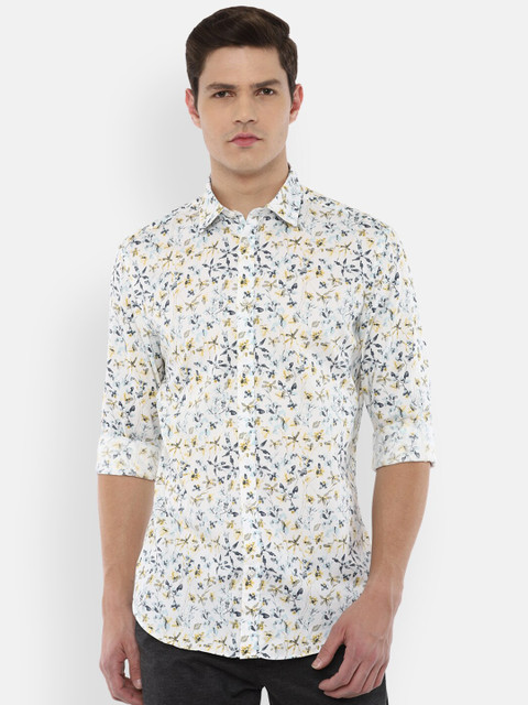 

Louis Philippe Sport Men White & Yellow Floral Printed Regular-Fit Pure Cotton Shirt