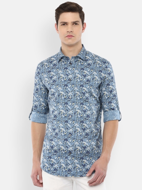 

Louis Philippe Sport Men Blue Cotton Micro Ditsy Floral Printed Casual Shirt