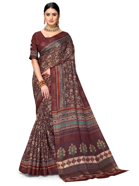 

Mitera Purple & Cream-Coloured Kalamkari Zari Art Silk Saree, Burgundy