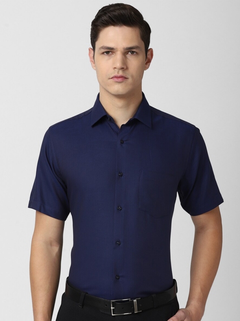 

Van Heusen Men Navy Blue Cotton Formal Shirt