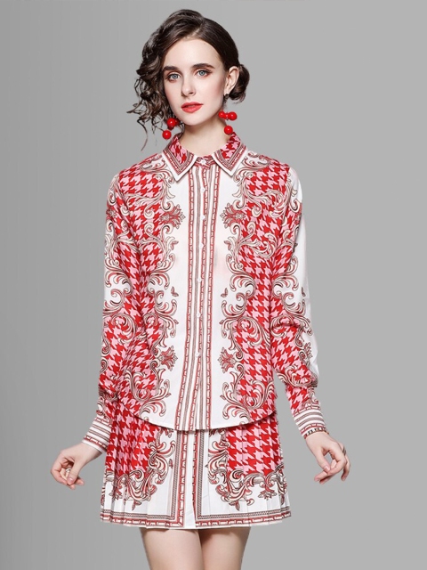 

JC Collection Women Red & White Printed Co-ords Set