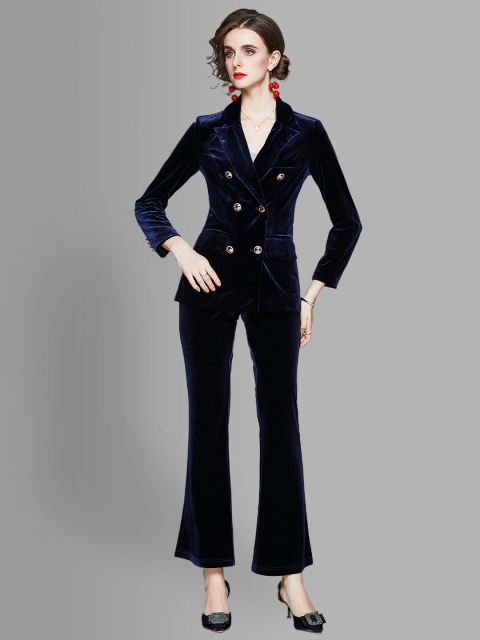 

JC Collection Women Navy Blue Shirt with Trousers