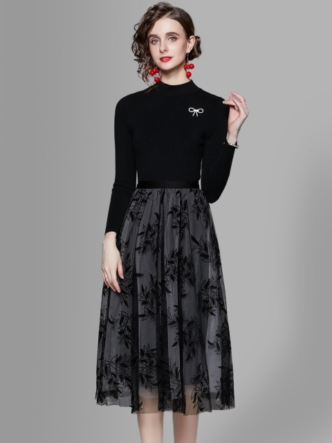

JC Collection Women Black Printed Co-ords Set