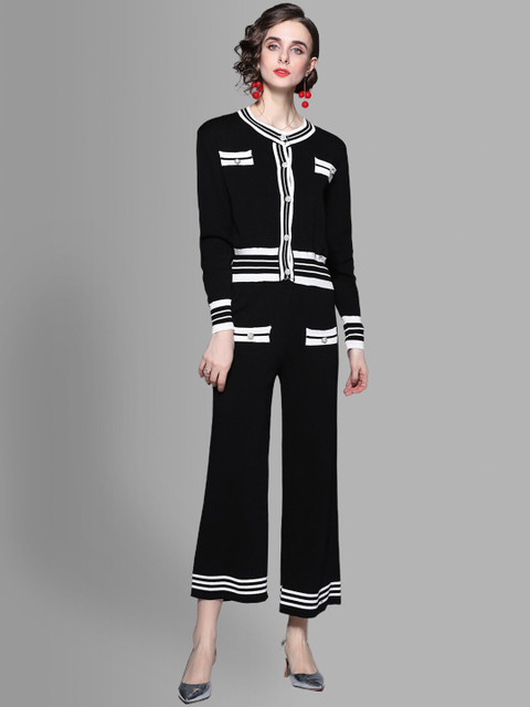 

JC Collection Women Black & White Colourblocked Co-ords Set