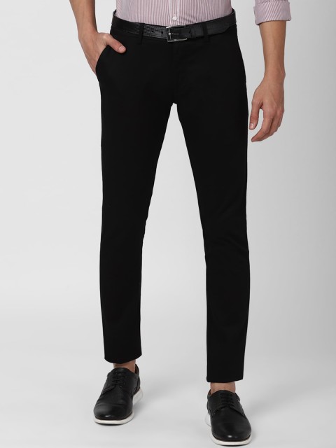 

Peter England Casuals Men Black Solid Skinny Fit Trousers