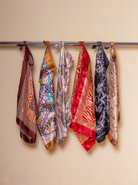 

DIVA WALK EXCLUSIVE Women Set Of 6 Multicoloured Printed Scarf, Multi