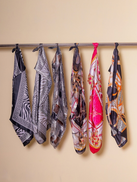 

DIVA WALK EXCLUSIVE Women Multicoloured Set Of 6 Printed Scarf, Multi