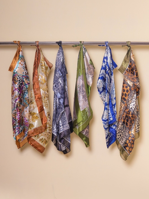 

DIVA WALK EXCLUSIVE Women Multicoloured Set Of 6 Printed Scarf, Multi