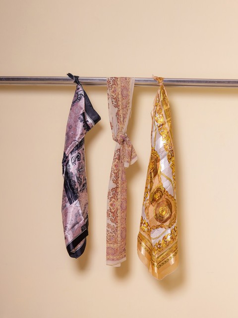 

DIVA WALK EXCLUSIVE Women Set Of 3 Multicoloured Printed Scarf, Multi