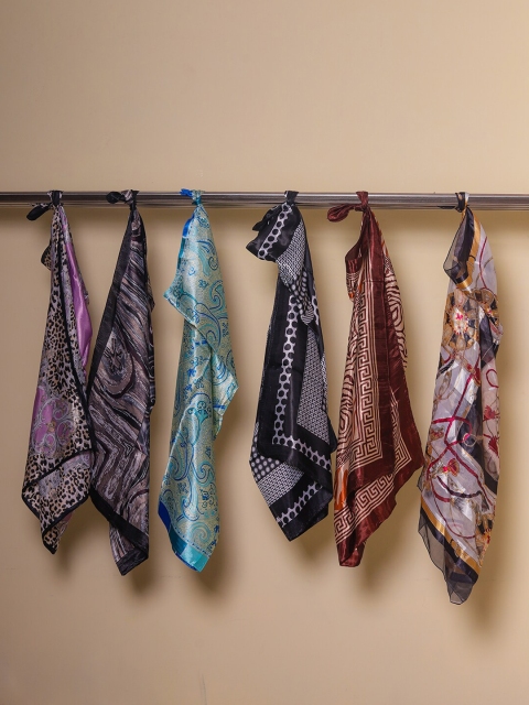 

DIVA WALK EXCLUSIVE Women Set Of 6 Multicoloured Printed Scarf, Multi