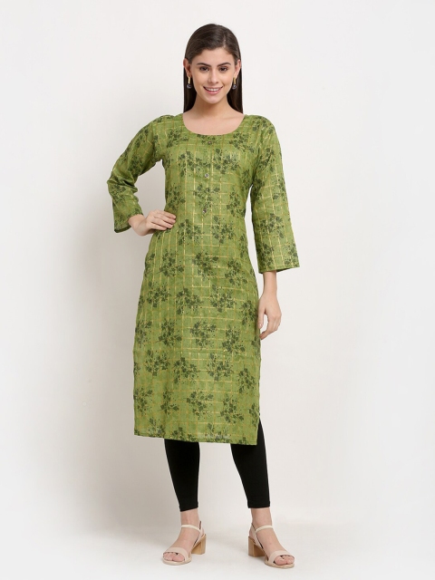 

GRACIT Women Green Ethnic Motifs Printed Organic Cotton Kurta