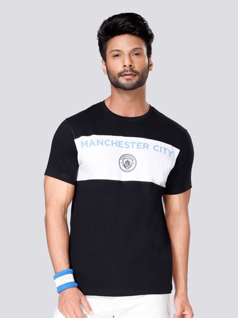

Manchester City FC Men Black Manchester City Colourblocked T-shirt