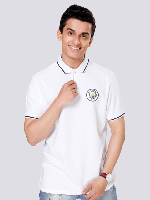 

Manchester City FC Men White Manchester City: Classic Polo Collar T-shirt