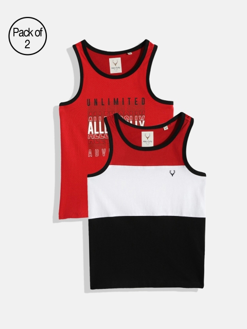 

Allen Solly Junior Boys Pack of 2 Pure Cotton Tank Innerwear Vests, Red