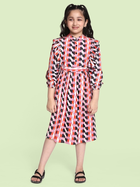 

Bella Moda Multicoloured A-Line Midi Cotton Dress, Multi