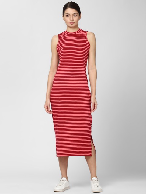 

Van Heusen Woman Red Striped T-shirt Midi Dress