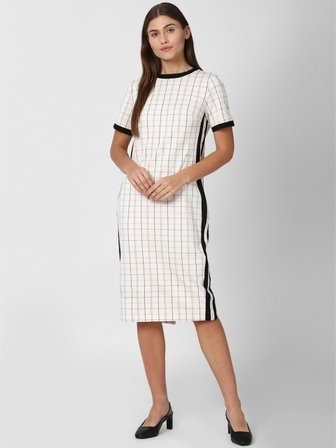 

Van Heusen Woman White Checked Sheath Dress