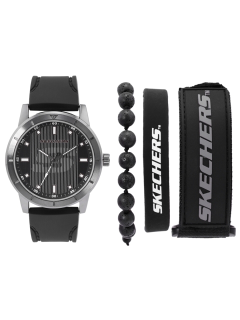 

Skechers Men Black Printed Dial & Straps Analogue Watch SR9038