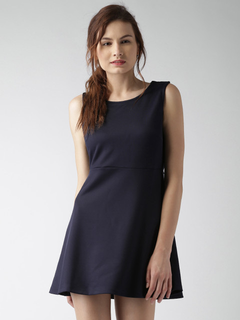 

Mast & Harbour Women Navy Blue Fit & Flare Dress
