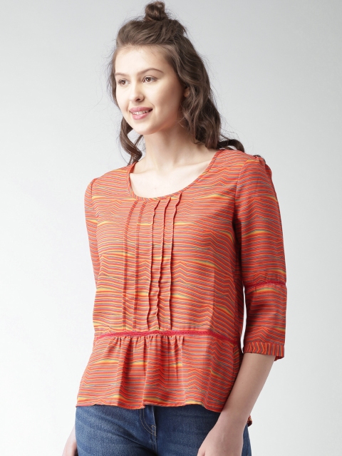 

Mast & Harbour Women Multicoloured Striped Top, Multi