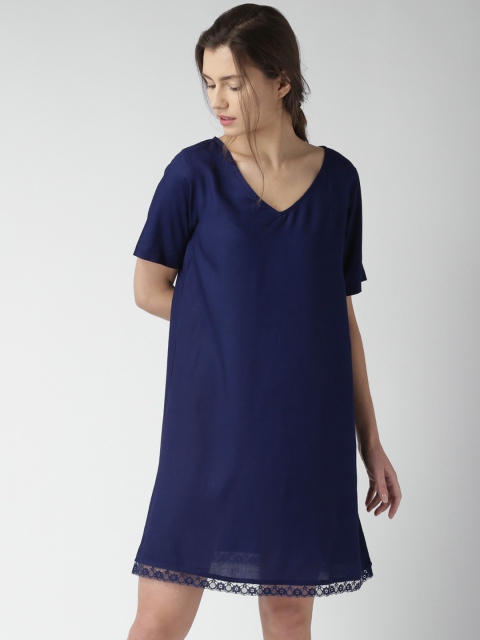 

Mast & Harbour Women Navy Shift Dress, Navy blue