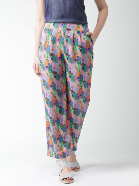 

Mast & Harbour Women Multicoloured Printed Parallel Trousers, Multi