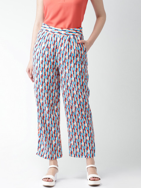 

Mast & Harbour Women Multicoloured Printed Parallel Trousers, Multi