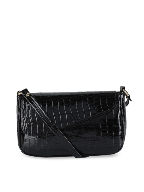 

ZEVORA Black PU Structured Sling Bag
