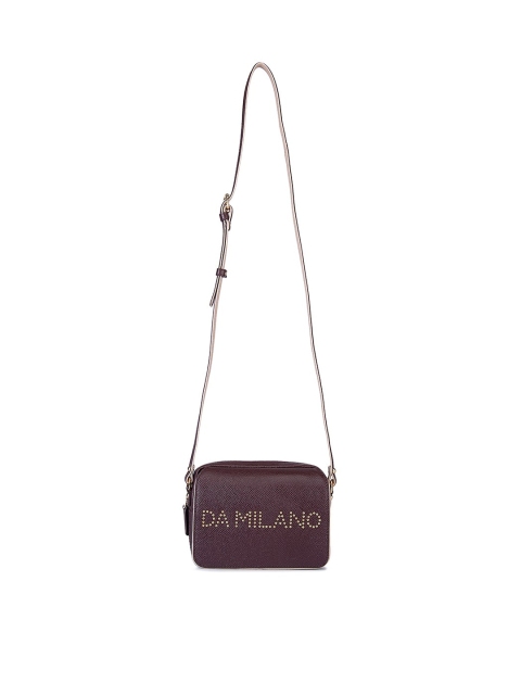 

Da Milano Women Burgundy Leather Bowling Sling Bag
