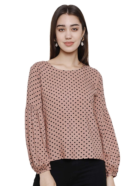 

DECHEN Pink Geometric Print Top