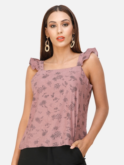 

DECHEN Pink Printed Crepe Top