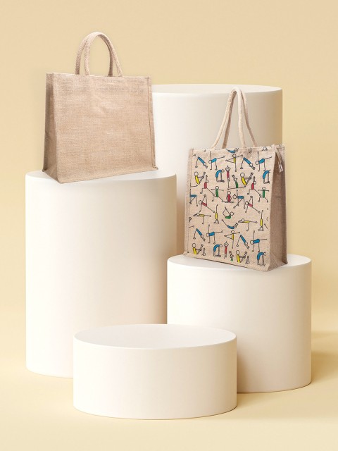 

Golden Peacock Brown Colourblocked Oversized Shopper Tote Bag with Cut Work