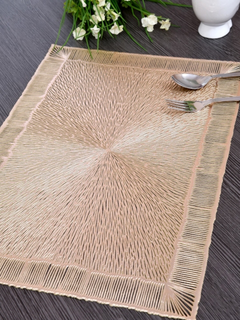 

DREAM WEAVERZ Set Of 6 Gold-Toned Textured Dining Table Placemats