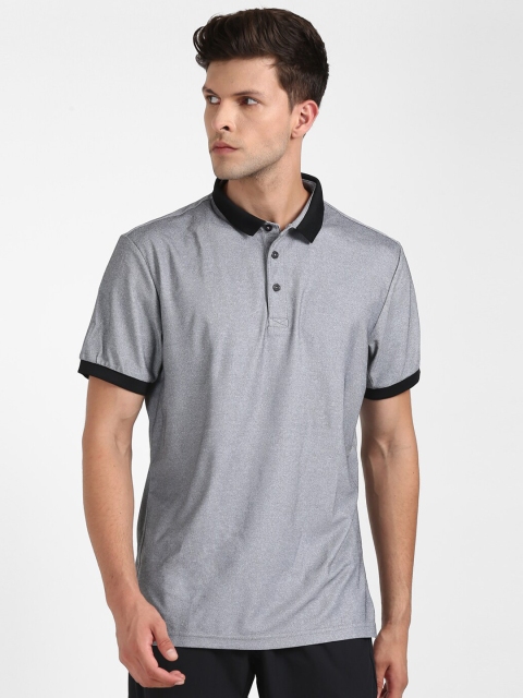 

ADIDAS Men Black & Black Polo Collar T-shirt