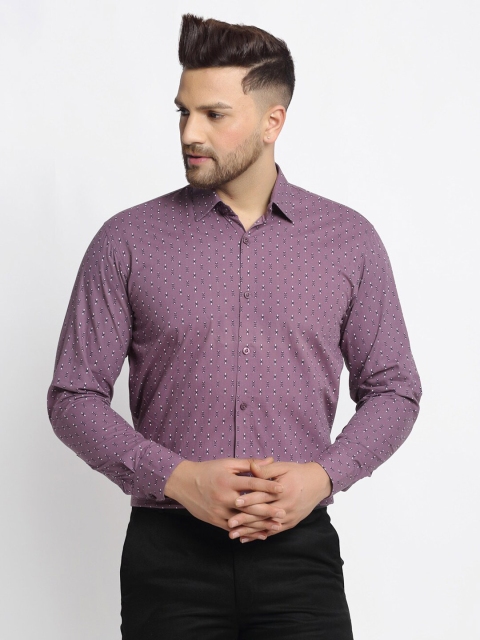 

JAINISH Men Purple Classic Printed Formal Shirt