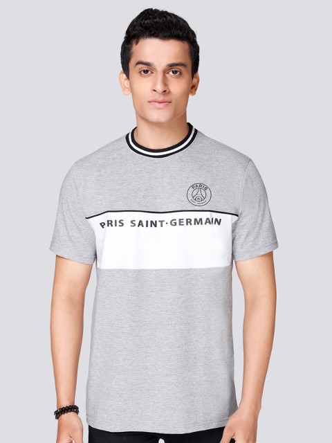 

PSG Men Grey Paris Saint-Germain Panelled Typography -shirt
