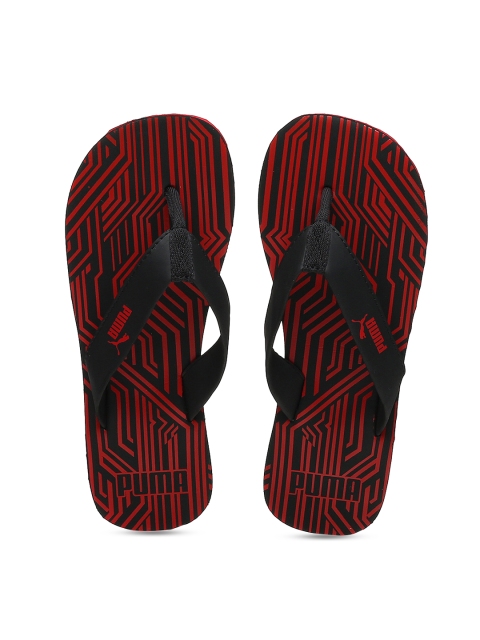 

PUMA Unisex Black & Red Printed Flip-Flops