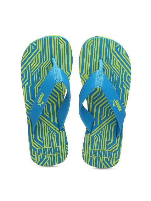 

PUMA Unisex Blue & Green Printed Flip-Flops