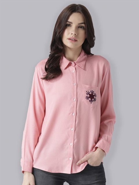 

The Vanca Women Pink Casual Shirt