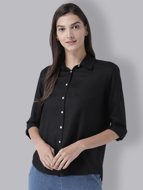 

The Vanca Women Black Casual Shirt