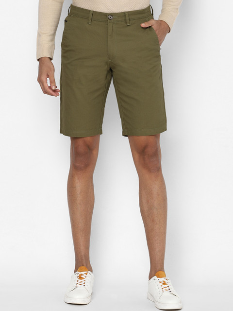 

Allen Solly Men Olive Green Slim Fit Pure Cotton Shorts