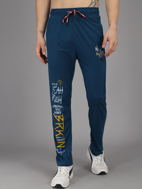 

Gallus Men Blue Printed Cotton Track Pants