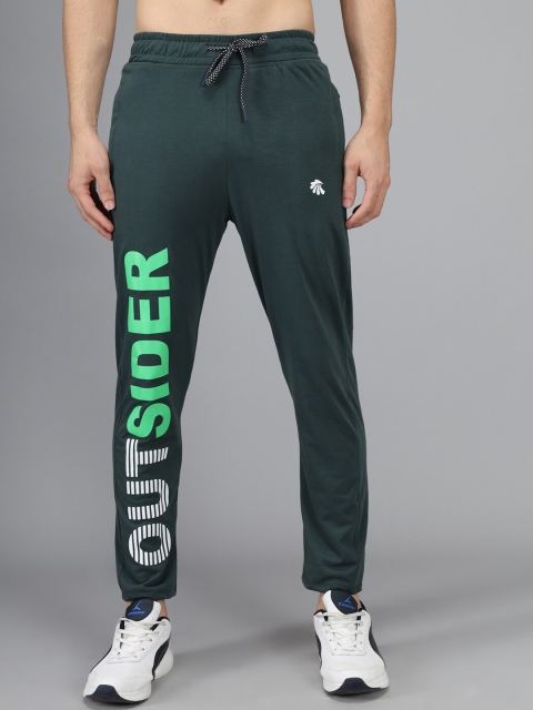 

Gallus Men Teal Green & White Solid Dry-Fit Cotton Track Pants