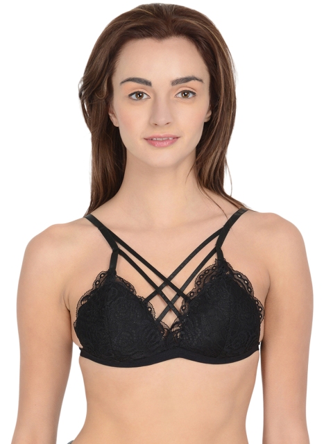 

Da Intimo Black Full-Coverage Bralette DI-787