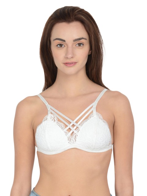 

Da Intimo White Medium-Coverage Lace Bra DI-788